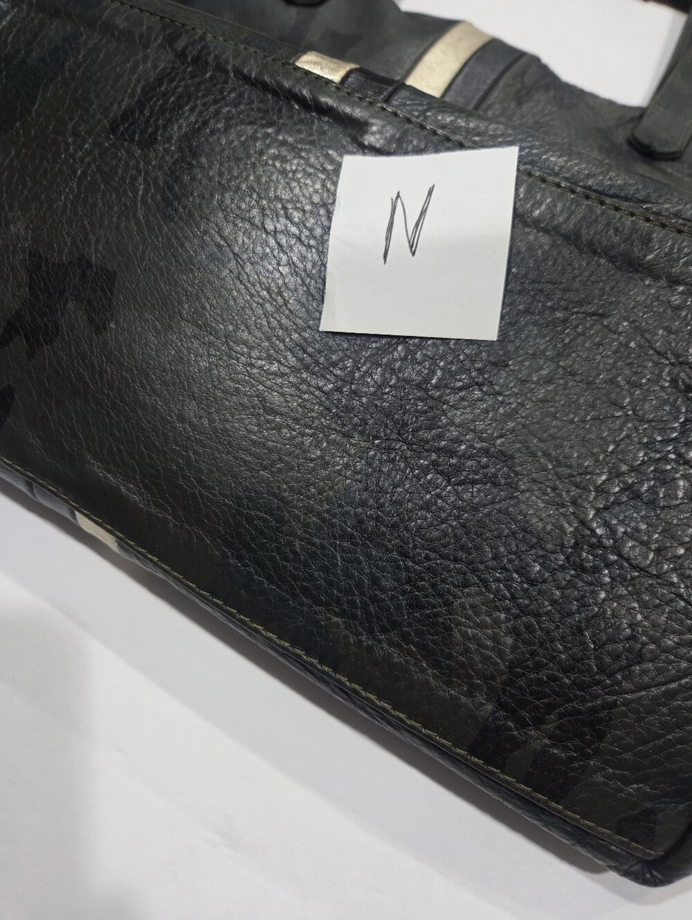 Positive Element Leather Tote Bag with Metallic Stripe - Black/Camo - Picture 9 of 9